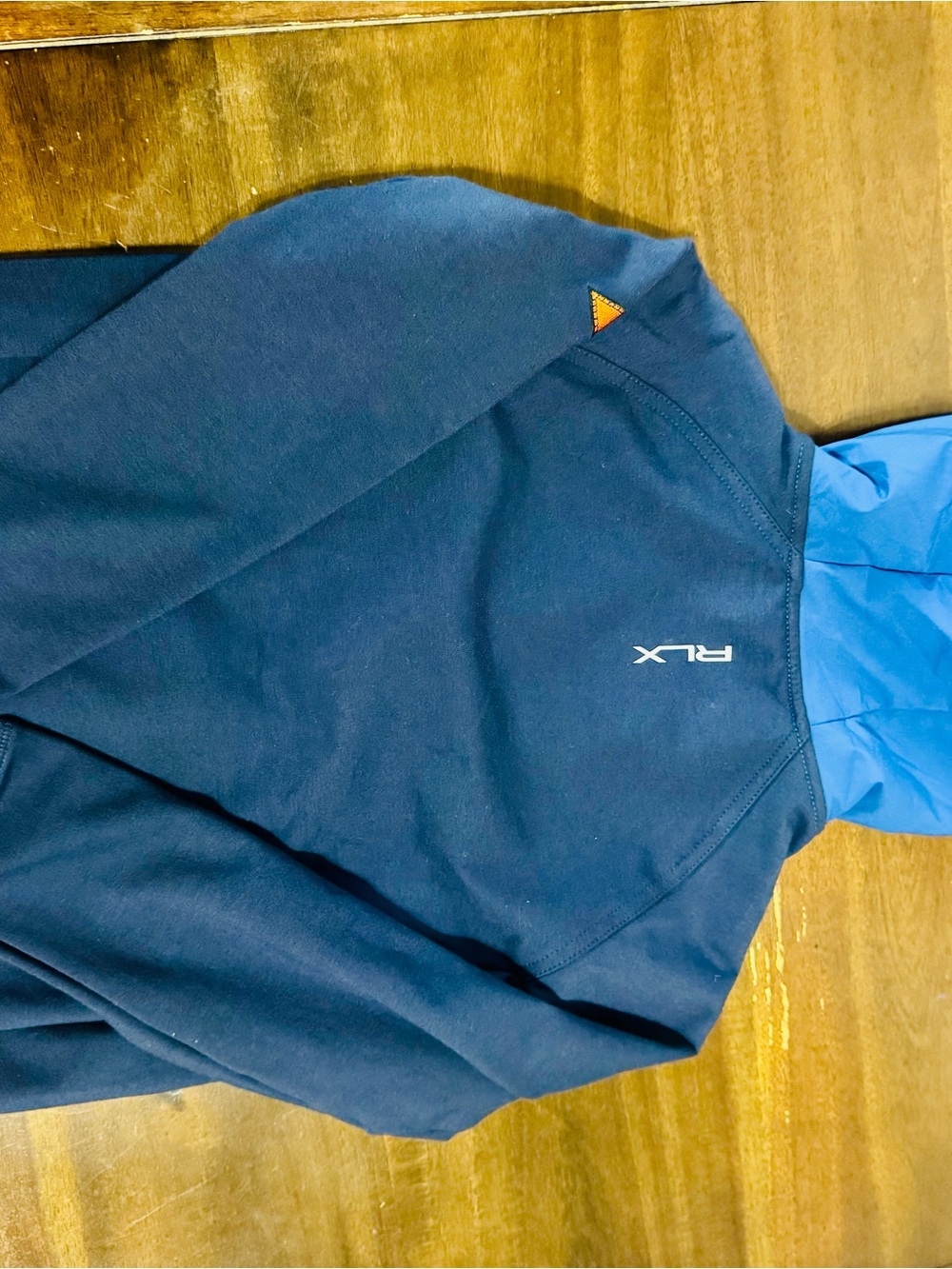 Ralph Lauren Boys Navy Blue Hoodie with Light Blue Hood